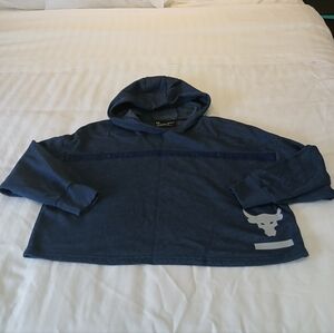 Under Armour Project Rock Brahma Bull Cropped Pullover Hoodie Women's Medium